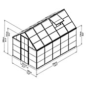 Palram – Canopia Invernadero Harmony (Medidas ext. (An x Pr): 185 x 306 cm, Plateado, Área: 5,6 m²) | BAUHAUS