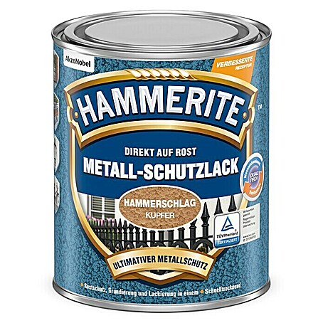 Hammerite Metall-Schutzlack Hammerschlag (Kupfer, 750 ml, Glänzend, Lösemittelhaltig)