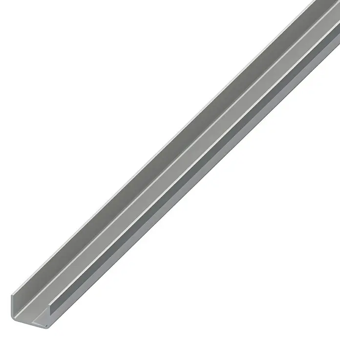 Kantoflex U-Profil - 1.000 x 15 x 10 mm, Stärke: 1 mm, Edelstahloptik - U-Profil aus Aluminium, ideal für Konstruktionen und Rahmen. Robust und leicht für vielseitige Anwendungen im Innen- und Außenbereich.