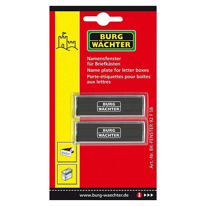 Burg-Wächter Namensfenster BK 92 F (2 x 22 x 74 mm)
