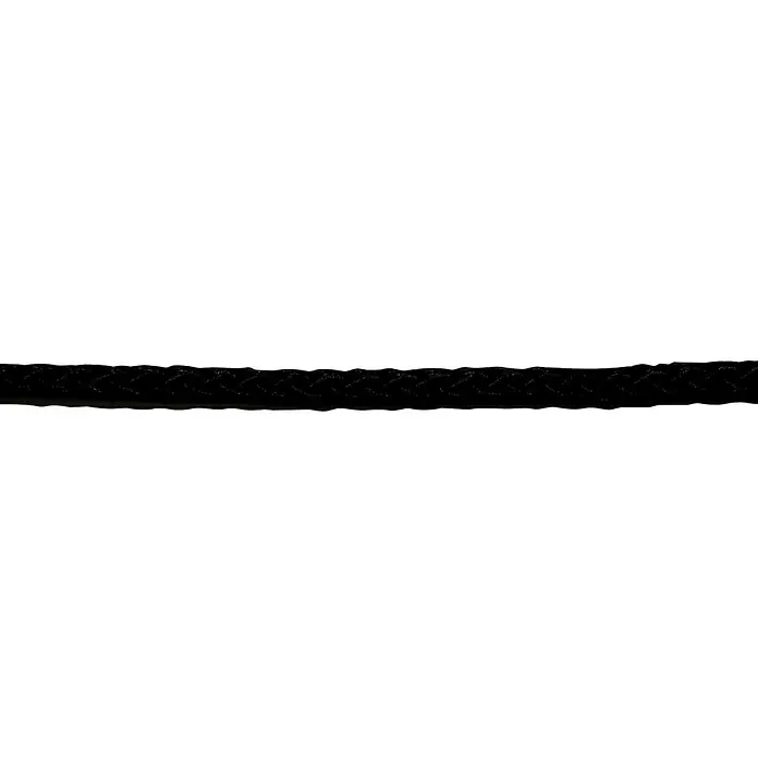 Flaggenleine - Ø x L: 4 mm x 20 m, Schwarz - Nahaufnahme eines schwarzen geflochtenen Seils.