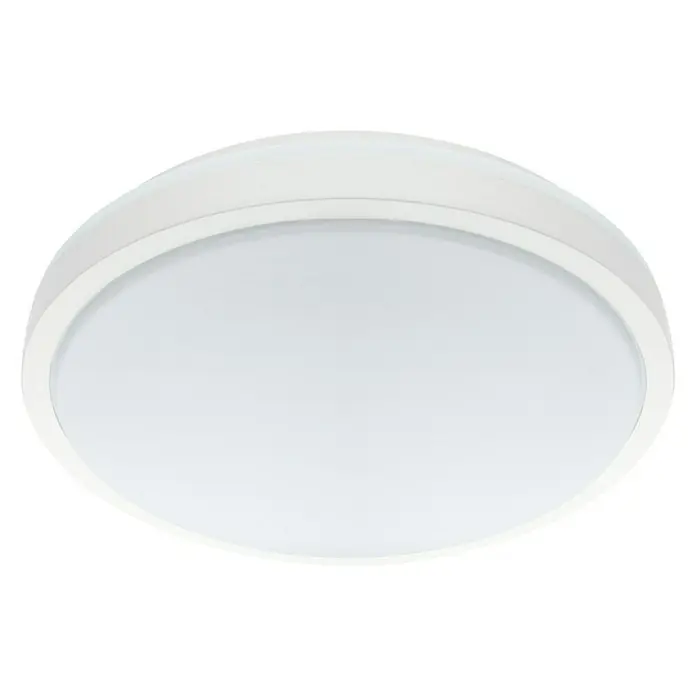 Eglo LED-Wand- & Deckenleuchte rund Competa 1 - 23 W, Ø x H: 325 mm x 5,5 cm, Weiß, Warmweiß - Runde, weiße Deckenleuchte mit schlichtem Design für eine moderne Beleuchtung in Innenräumen.
