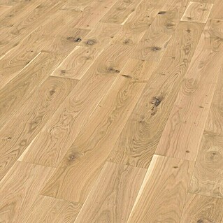 Loevi Massivholzdielen (1.800 x 140 x 15 mm, Landhausdiele, Eiche Weiß geölt)