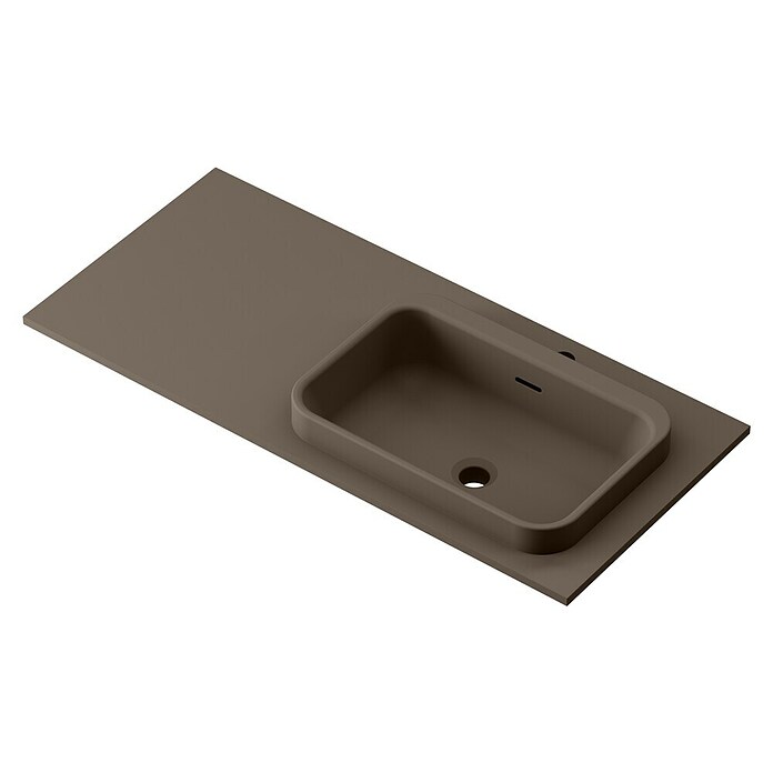 Lavabo y encimera Paul derecha (46 x 101 cm, Orificios para grifo: Derecha, Con desbordamiento, Nut) | BAUHAUS