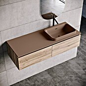 Lavabo y encimera Paul derecha (46 x 121 cm, Orificios para grifo: Derecha, Con desbordamiento, Cacao) | BAUHAUS