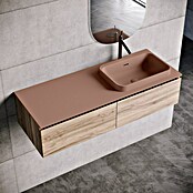 Lavabo y encimera Paul derecha (46 x 121 cm, Orificios para grifo: Derecha, Con desbordamiento, Rosa california) | BAUHAUS