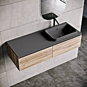 Lavabo y encimera Paul derecha (46 x 121 cm, Orificios para grifo: Derecha, Con desbordamiento, Antracita) | BAUHAUS