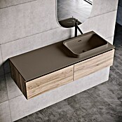 Lavabo y encimera Paul derecha (46 x 121 cm, Orificios para grifo: Derecha, Con desbordamiento, Nut) | BAUHAUS