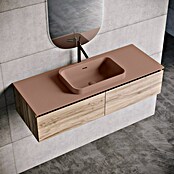Lavabo y encimera Paul (46 x 121 cm, Orificios para grifo: Medio, Con desbordamiento, Rosa california) | BAUHAUS
