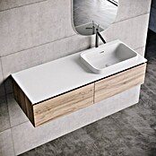 Lavabo y encimera Paul derecha (46 x 121 cm, Orificios para grifo: Derecha, Con desbordamiento, Blanco) | BAUHAUS