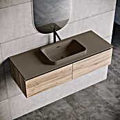 Lavabo y encimera Paul (46 x 121 cm, Orificios para grifo: Medio, Con desbordamiento, Nut) | BAUHAUS