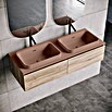Lavabo doble y encimera Paul (46 x 121 cm, Con desbordamiento, Rosa california) | BAUHAUS