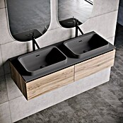 Lavabo doble y encimera Paul (46 x 121 cm, Con desbordamiento, Antracita) | BAUHAUS