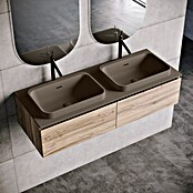 Lavabo doble y encimera Paul (46 x 121 cm, Con desbordamiento, Nut) | BAUHAUS