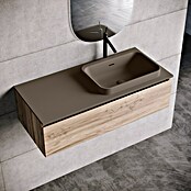 Lavabo y encimera Paul derecha (46 x 101 cm, Orificios para grifo: Derecha, Con desbordamiento, Nut) | BAUHAUS