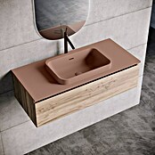 Lavabo y encimera Paul (46 x 101 cm, Orificios para grifo: Medio, Con desbordamiento, Rosa california) | BAUHAUS