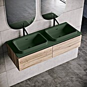 Lavabo doble y encimera Paul (46 x 121 cm, Con desbordamiento, Verde oliva) | BAUHAUS