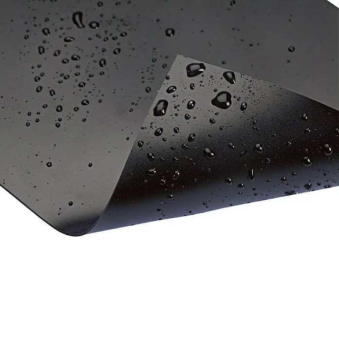 Oase Lona para estanque por metros Alfafol - An x Es: 4 m x 1 mm, Plástico - Alfombrilla negra repelente al agua con gotas para aplicaciones versátiles, ideal para proteger contra la humedad.