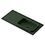 Lavabo y encimera Paul derecha (46 x 101 cm, Orificios para grifo: Derecha, Con desbordamiento, Verde oliva) | BAUHAUS