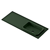 Lavabo y encimera Paul derecha (46 x 121 cm, Orificios para grifo: Derecha, Con desbordamiento, Verde oliva) | BAUHAUS