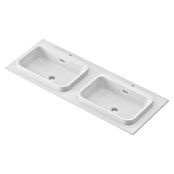 Lavabo doble y encimera Paul (46 x 121 cm, Con desbordamiento, Blanco) | BAUHAUS