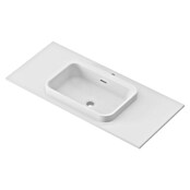 Lavabo y encimera Paul (46 x 101 cm, Orificios para grifo: Medio, Con desbordamiento, Blanco) | BAUHAUS