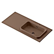 Lavabo y encimera Paul derecha (46 x 101 cm, Orificios para grifo: Derecha, Con desbordamiento, Cacao) | BAUHAUS