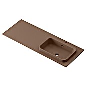 Lavabo y encimera Paul derecha (46 x 121 cm, Orificios para grifo: Derecha, Con desbordamiento, Cacao) | BAUHAUS