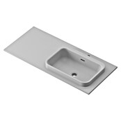 Lavabo y encimera Paul derecha (46 x 101 cm, Orificios para grifo: Derecha, Con desbordamiento, Gris) | BAUHAUS