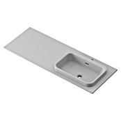 Lavabo y encimera Paul derecha (46 x 121 cm, Orificios para grifo: Derecha, Con desbordamiento, Gris) | BAUHAUS