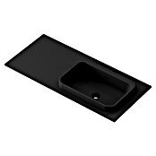 Lavabo y encimera Paul derecha (46 x 101 cm, Orificios para grifo: Derecha, Con desbordamiento, Negro) | BAUHAUS