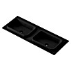 Lavabo doble y encimera Paul (46 x 121 cm, Con desbordamiento, Negro) | BAUHAUS
