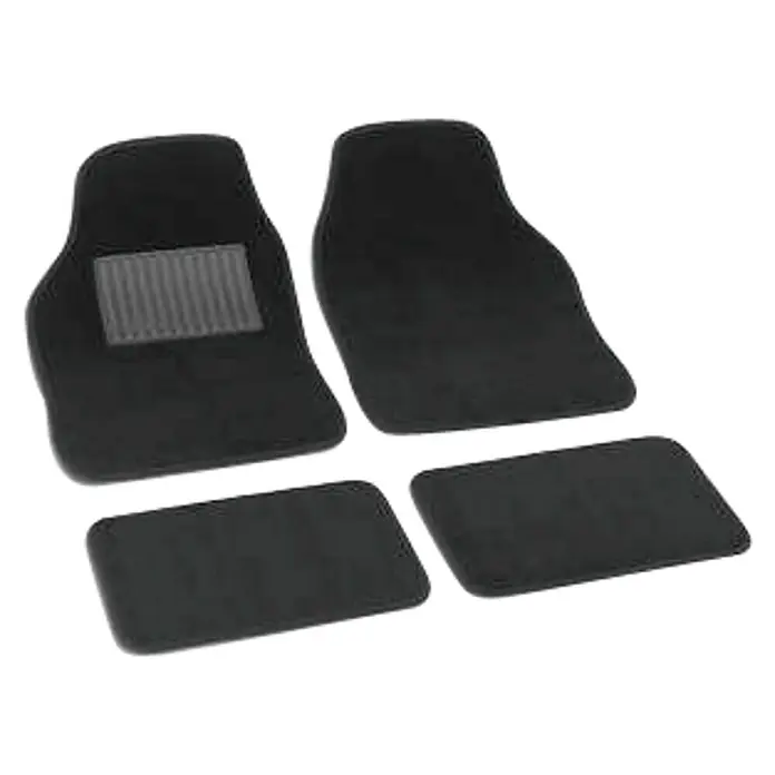 Juego de alfombrillas para coche - 4 pzs., Negro - Juego negro de 4 alfombrillas para coche, que podrían ser una buena adición a tu coche. Las alfombrillas delanteras tienen una estructura acanalada.