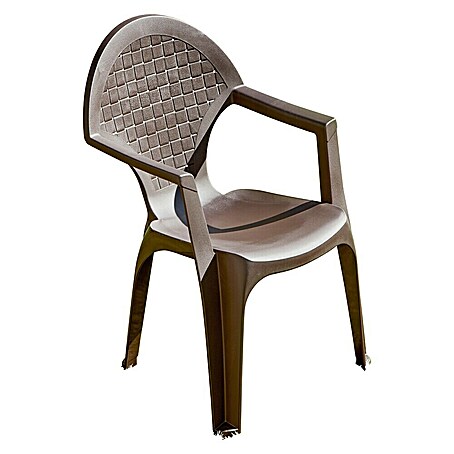 Silla de jardín Dream (L x An x Al: 60 x 56 x 87,5 cm, Wengué, Polipropileno, Apilable)