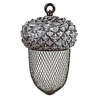 Kućica za hranjenje ptica (22 x 14 x 14 cm, Siva, Metal)