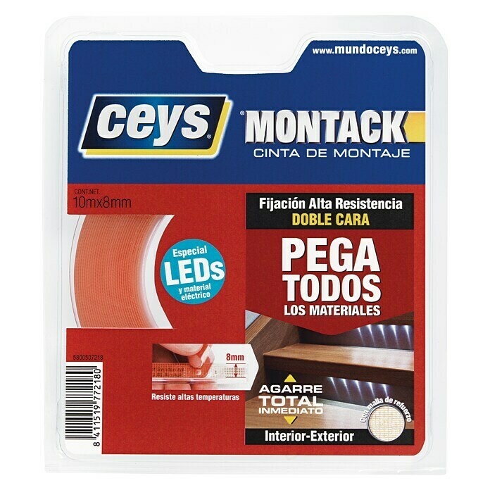 Ceys Montack Agarre Total Inmediato Cinta Led 10m x 8mm