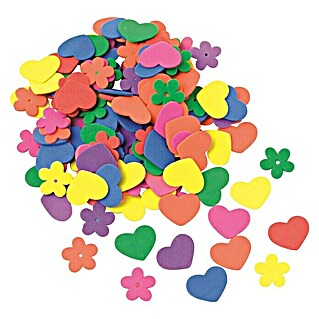 Glorex Moosgummi-Set (Herz/Blume, Mehrfarbig)