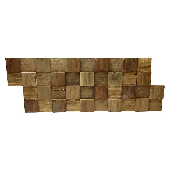 Panel de revestimiento Ultrawood Teca Square - 49,5 cm x 18 cm x 15 mm - Paneles cuadrados de madera para decoración de paredes. Este panel de madera es un complemento elegante para cualquier habitación.