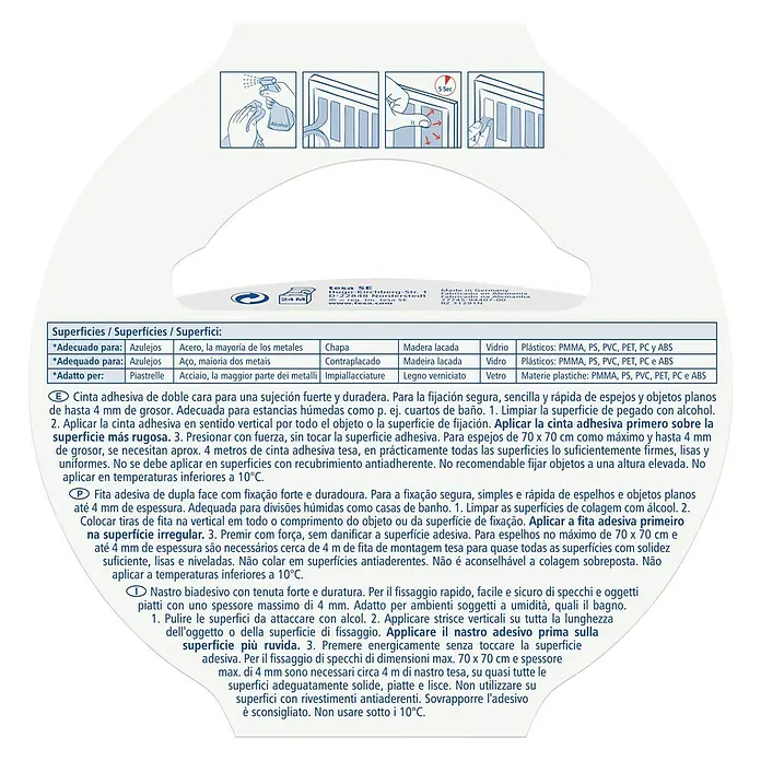 Tesa Powerbond Cinta de doble cara Resistente humedad - 1,9 cm x 5 m, Blanco - Cinta de montaje Tesa: cinta de doble cara para espejos y objetos planos de hasta 4 mm de grosor, ideal para cuartos húmedos.