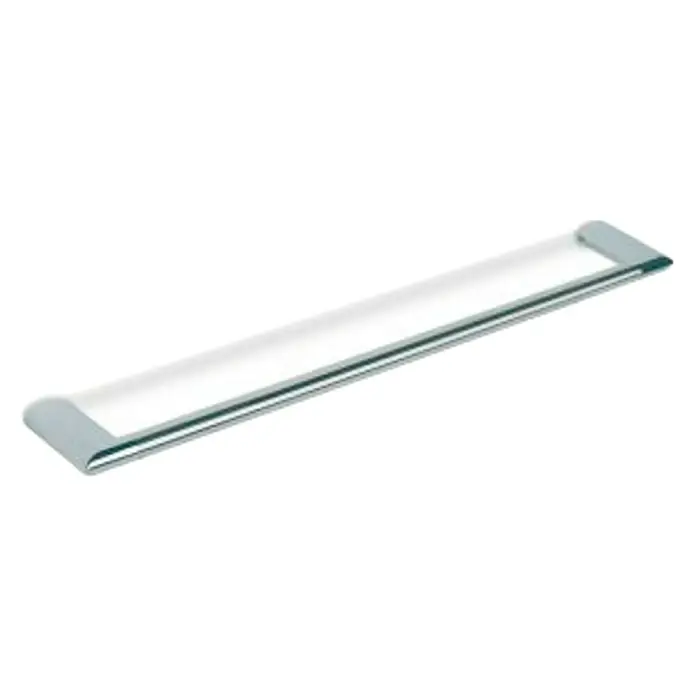 Tatay Ronda Toallero de barra - Ancho: 44,5 cm, Cromo - Elegante estante de vidrio con soportes cromados. El estante es ideal para baños o cualquier habitación que necesite un almacenamiento elegante.