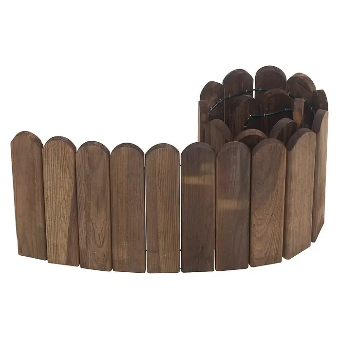 Cerland Bordura enrollable Piloux - L x An x Al: 120 x 5,5 x 20 cm, Madera - Un borde de jardín curvo de madera, ideal para delimitar macizos de flores y bordes de césped.