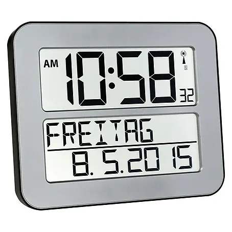 Reloj despertador de pared con calendario y pantalla LCD