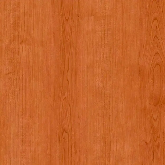 Maderas Daganzo Tablero de melamina al corte - 244 cm x 122 cm x 10 mm, Cerezo - Imagen de una superficie de madera en tonos cálidos con una veta prominente y textura natural. Ideal para muebles y diseño de interiores.