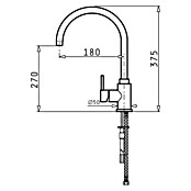 Pyramis Spültischarmatur Gusto Basic (Chrom, Glänzend, Hoher Auslauf)