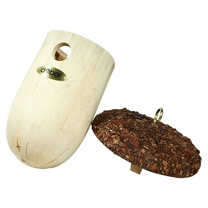 Dobar Nistkasten (Durchmesser: 14 cm, Höhe: 27 cm, Natur/Braun, Holz)