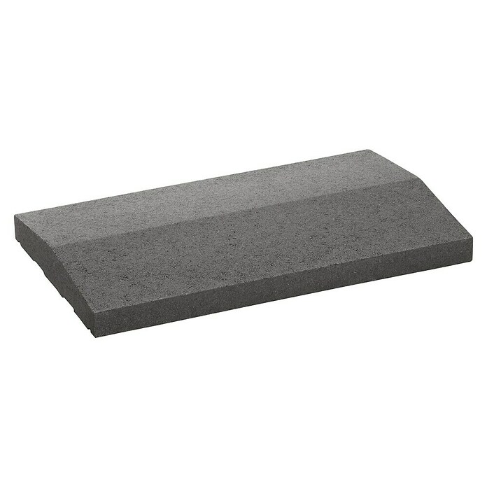 Mauerabdeckplatte Satteldach (Anthrazit, 50 x 30 cm, Beton)