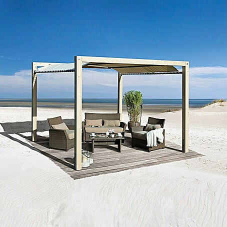 Weka Pavillon Gartenoase Stralsund 235 (3,24 x 3,24 x 2,4 m, Natur)