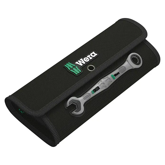 Wera Joker Ringmaulschlüssel-Satz Joker - Schlüsselweite: 8 mm - 19 mm, 11 -tlg. - Die Wera Joker Maulschlüssel-Satz Tasche ist eine praktische Aufbewahrung für Werkzeuge. Das Set bietet Ordnung und schnellen Zugriff.