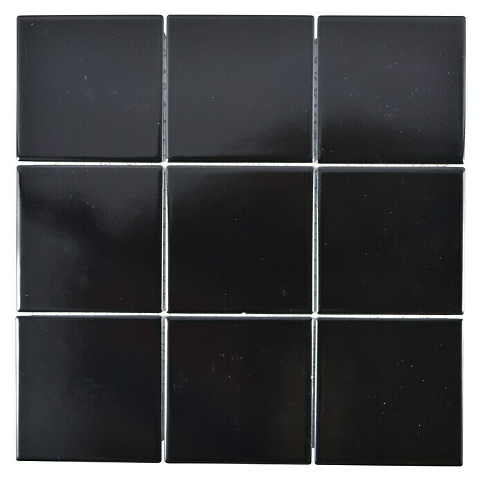 Mosaikfliese Quadrat Uni CQ 125 (29,8 x 29,8 cm, Schwarz, Matt)