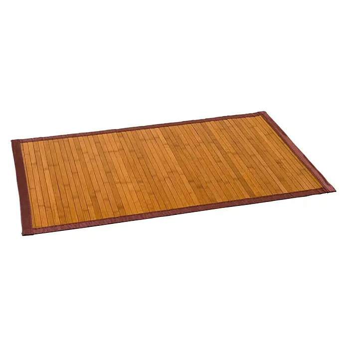 Alfombra de bambú - Miel, 120 x 180 cm - Estera rectangular de bambú con borde marrón, ideal para la mesa o como elemento decorativo en la habitación.